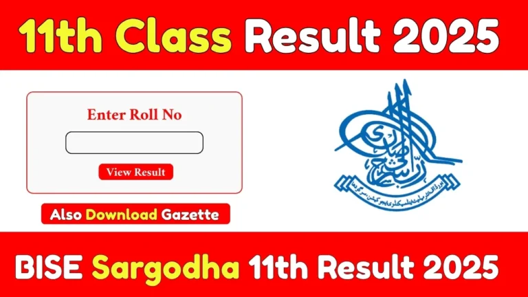BISE Sargodha 11th Class Result 2025 - Check By Roll Number