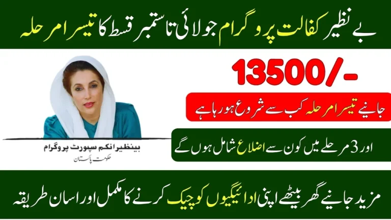Benazir Kafalat Program July To September Third Phase Payments Update