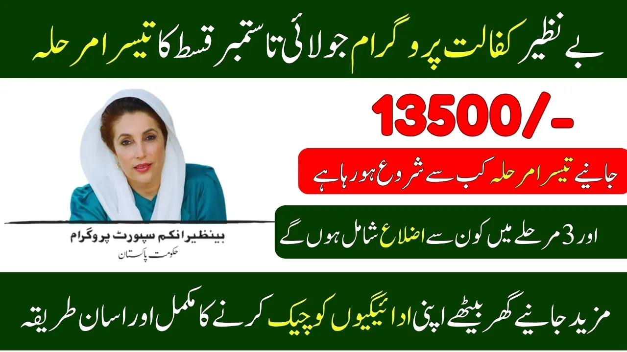 Benazir Kafalat Program July To September Third Phase Payments Update