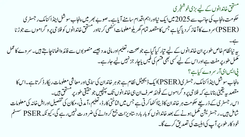 PSER Survey Punjab 2025